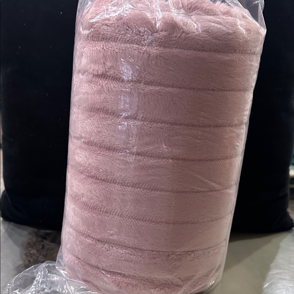 LOFT Pink Plush Blanket